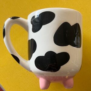 Pier 1 Black and White Cow Print Mug with Utters